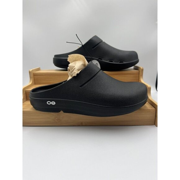 OOFOS OOCLOOG BLACK UNISEX CLOGS MULES SLIP ONS SHOES US WOMENS SZ 8 MENS 6 - Picture 2 of 10